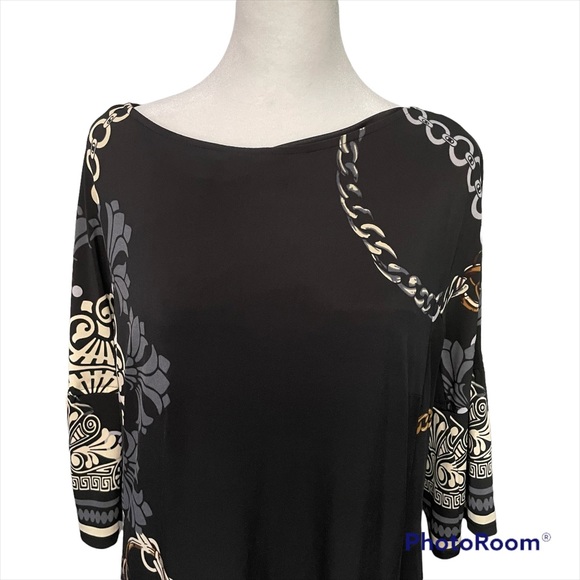 Evan Piccone Black Chain Design Dress Size 12 - Picture 3 of 8